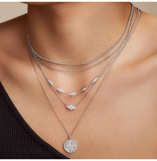  Dusk Divas - Silver / Rhodium plated - Zirconia - 45cm